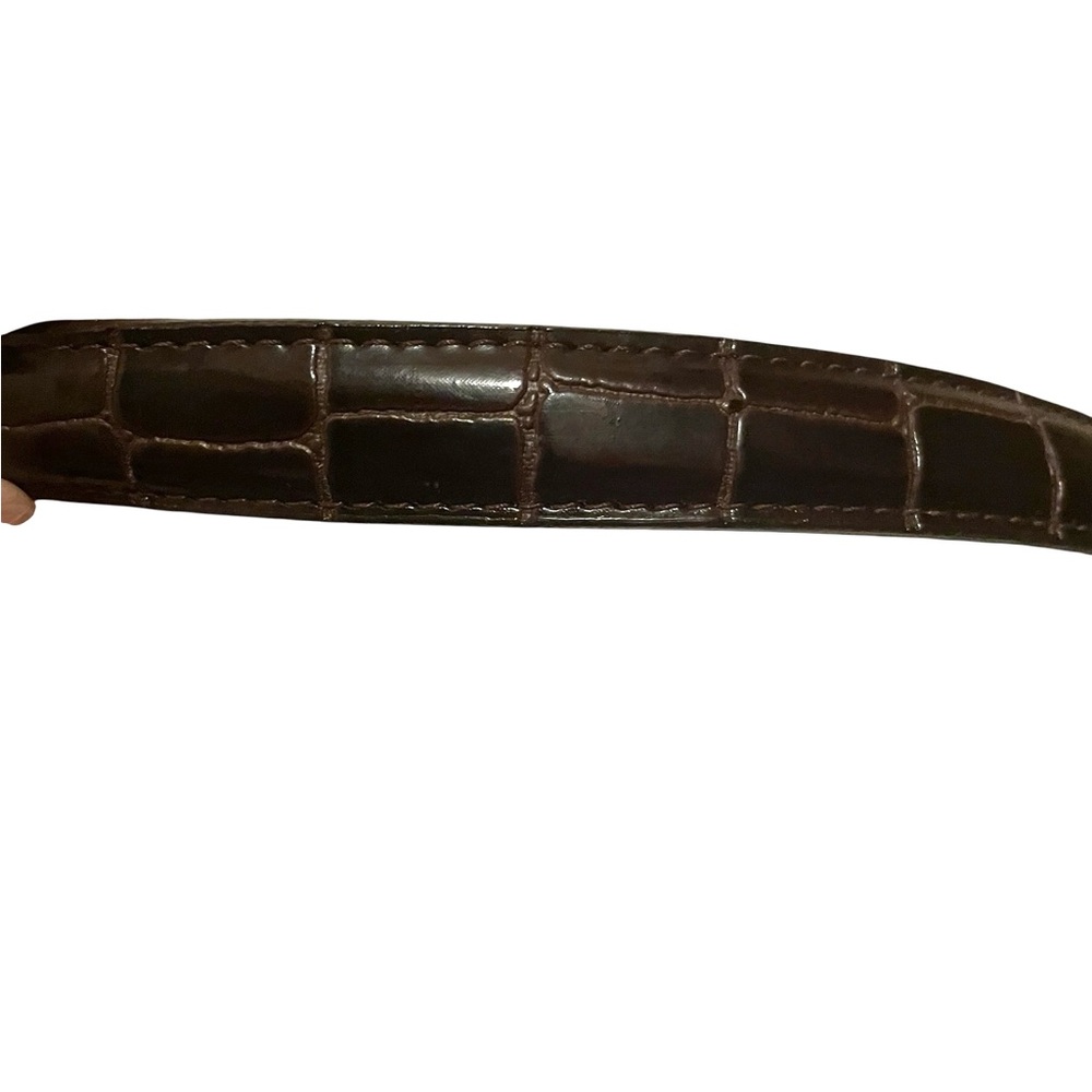 Unbranded Women’s Brown Croc Pattern Leather Belt Approx 31”-32” to middle hole - Picture 9 of 9